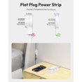 thumbnail image 4 of NTONPOWER Tiras de alimentación Enchufe plano con protección contra sobretensiones, cable de extensión montable con USB C, protector contra sobretensiones cable de extensión largo, blanco, 4 of 5