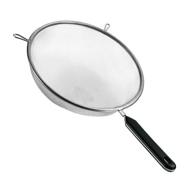 Colador de cocina de acero inoxidable de malla fina con asa para filtrar aceite, arroz y té (malla 40)