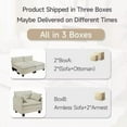 thumbnail image 5 of 111.5" U - Shaped Corduroy Modular Sectional Sofa, Super Comfy 3 - Seater with 2 Ottomans for Living Room - Beige, 5 of 10
