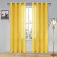 thumbnail image 1 of ZMLEVE Rideaux en Faux Lin Jaune - Rideaux à Illets pour Chambre Salon 52 x 84 Pouces de Long, Ensemble de 2, 1 of 7