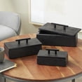 thumbnail image 2 of DecMode Black Marble Decorative Box with Black Handles, 3 Count, 2 of 9