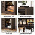 thumbnail image 5 of 66" Farmhouse TV Stand for 65" 70" 75" TVs with Power Charging Station, Slidding Barn Door Entertainment Center with Adjustable Storage Shelves for Living Room Bedroom, 5 of 10