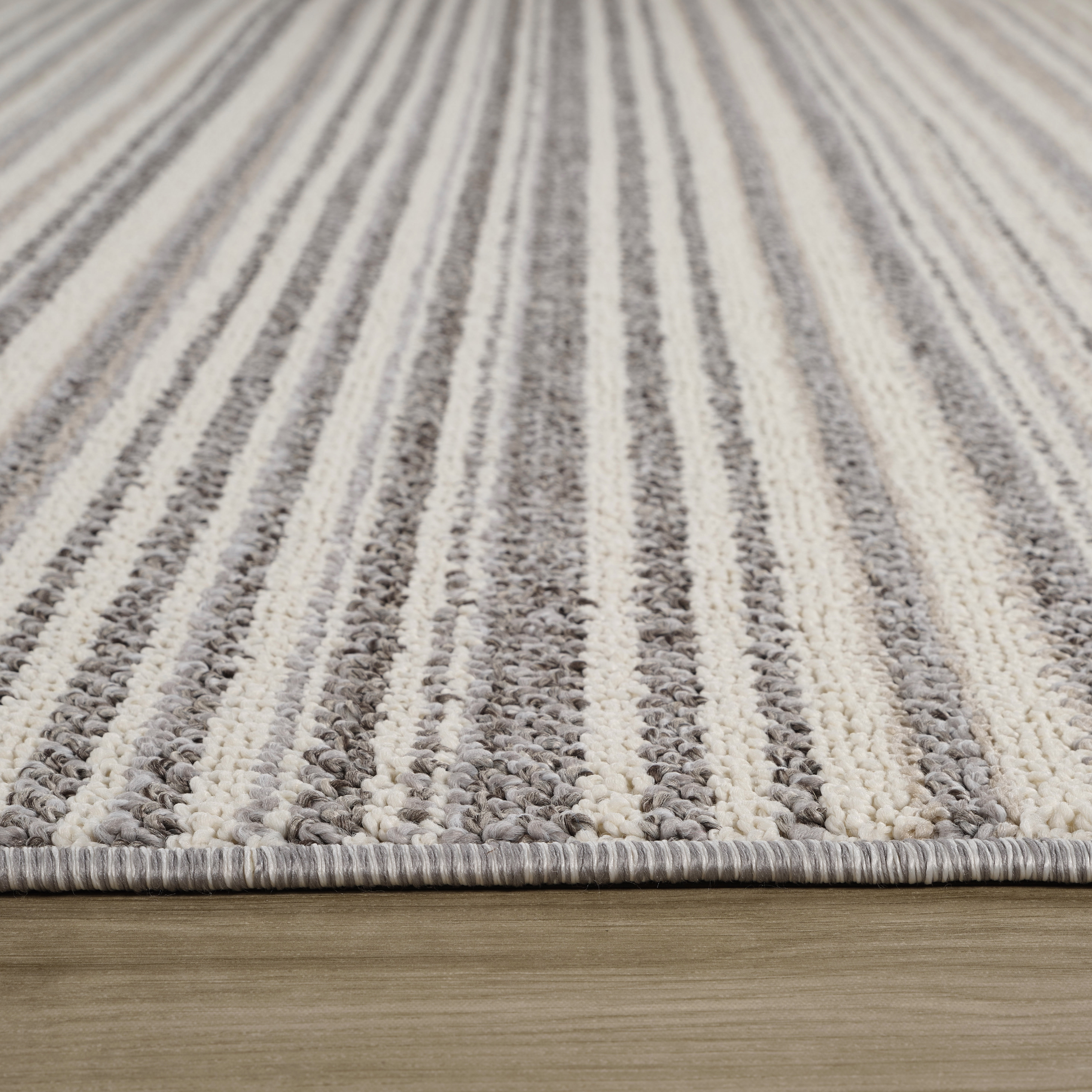 Rug Branch Jules Modern Indoor Area Rug, Grey Beige, Lines - Living Room, Bedroom, Dining Room, and Kitchen