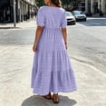 thumbnail image 6 of Horkkom Maxi Dresses for Women Plus Size Summer Short Sleeve Tiered Dress Casual Loose Beach Long Dresses XXL, 6 of 10