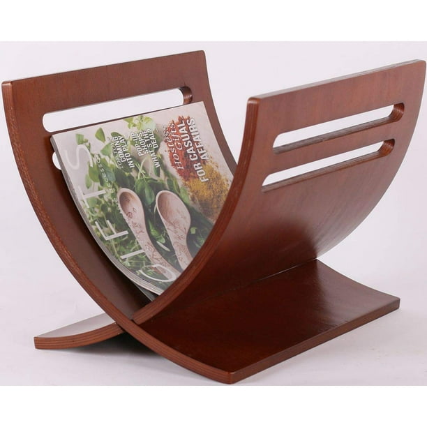 Legacy Decor Solid Wood Magazine Holder, Brown Color