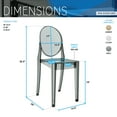 thumbnail image 5 of Techni Home Ghost Chair, Set of 4 Stackable Acrylic Chairs for Weddings, Parties, Events, Extra Dining Seating, Modern Versatile for Indoor/Outdoor Use, Grey, 5 of 11