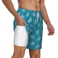 thumbnail image 3 of Picia Sea Turtle pattern Mens Swim Trunks with Compression Liner Stretch Beach Shorts Quick Dry with Zipper Pockets No-Chafing Board Shorts-XX-Large, 3 of 9