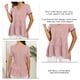 thumbnail image 5 of Tops peplum casuales para mujer, cuello en V, manga corta con volantes, camiseta suelta Babydoll para verano, rosa, XL, 5 of 6