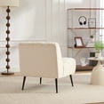 thumbnail image 6 of Noble House Ashton 24.4" Velvet Armless Accent Chair, Modern Upholstered Lounge Chair with Metal Legs, Beige, 6 of 11
