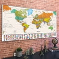 thumbnail image 3 of WCIC Vintage World of Map with Country Flags Art Poster Print Wall Hanging Decoration Unframed 100*70cm, 3 of 6
