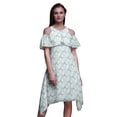 thumbnail image 1 of Bimba Tie-Dye Printed Womens Cold Shoulder Tunic Party Round Neck Shift Dress-Large, 1 of 6