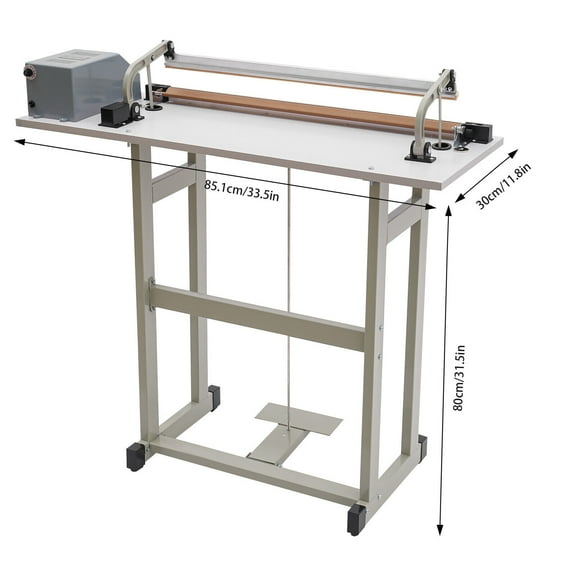 850W Foot Pedal Impulse Sealer Heat Sealing Machine Plastic Bag Sealer 580mm*0.6mm AC220V,0.2-2.5 Seconds Heating Time,0-6 Gears Adjustable for Food Industry, Medical Industry