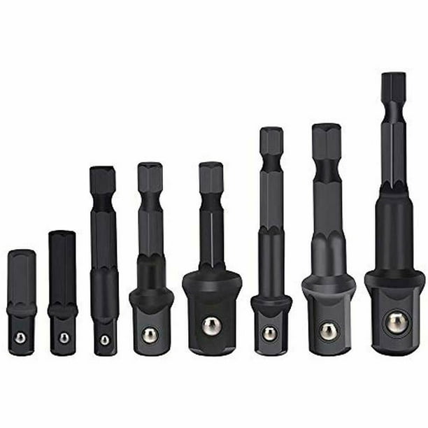 8Piece Power Drill Sockets Adapter Sets, Hex Shank Impact Driver Adapter, To