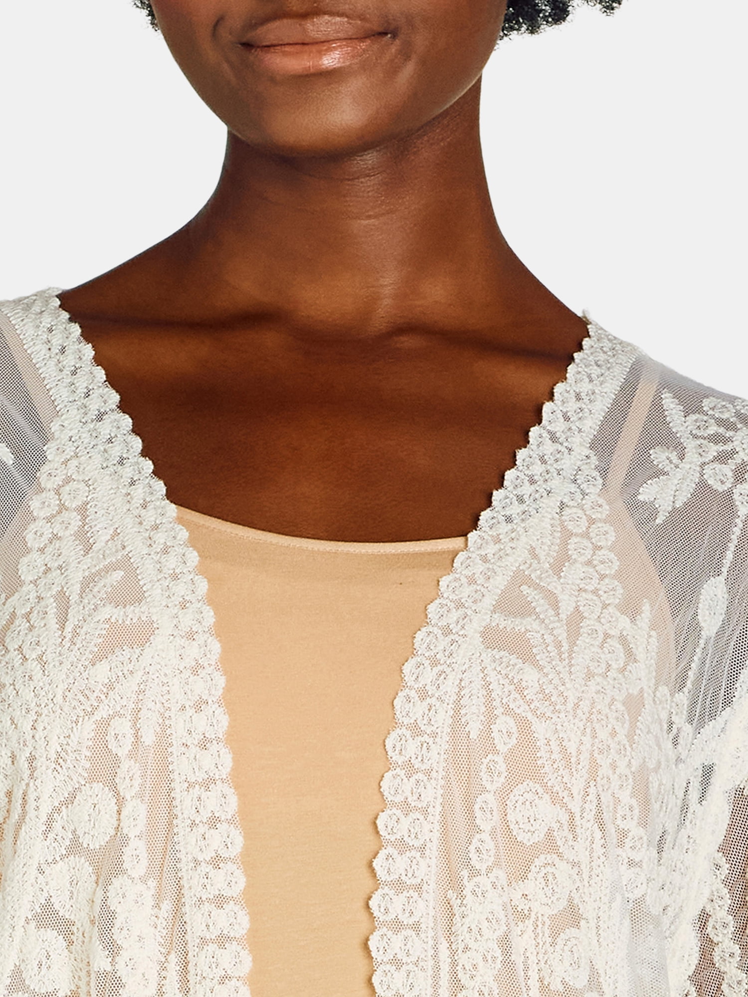 Time and Tru Women’s Open Front Lace Coverup, Sizes S-XXL