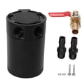 thumbnail image 1 of 2 Port Oil Catch Can with Drain Valve 300ml Aluminum Alloy Universal Oil Catch Baffled Tank, 1 of 9