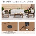 thumbnail image 5 of KINGYES 8 Piece HDPE Patio Furniture Set with Umbrella, All Weather Outdoor Modular Sectional Sofa Set, Patio Conversation Set, Brown Frame with Beige Cushions, 5 of 8