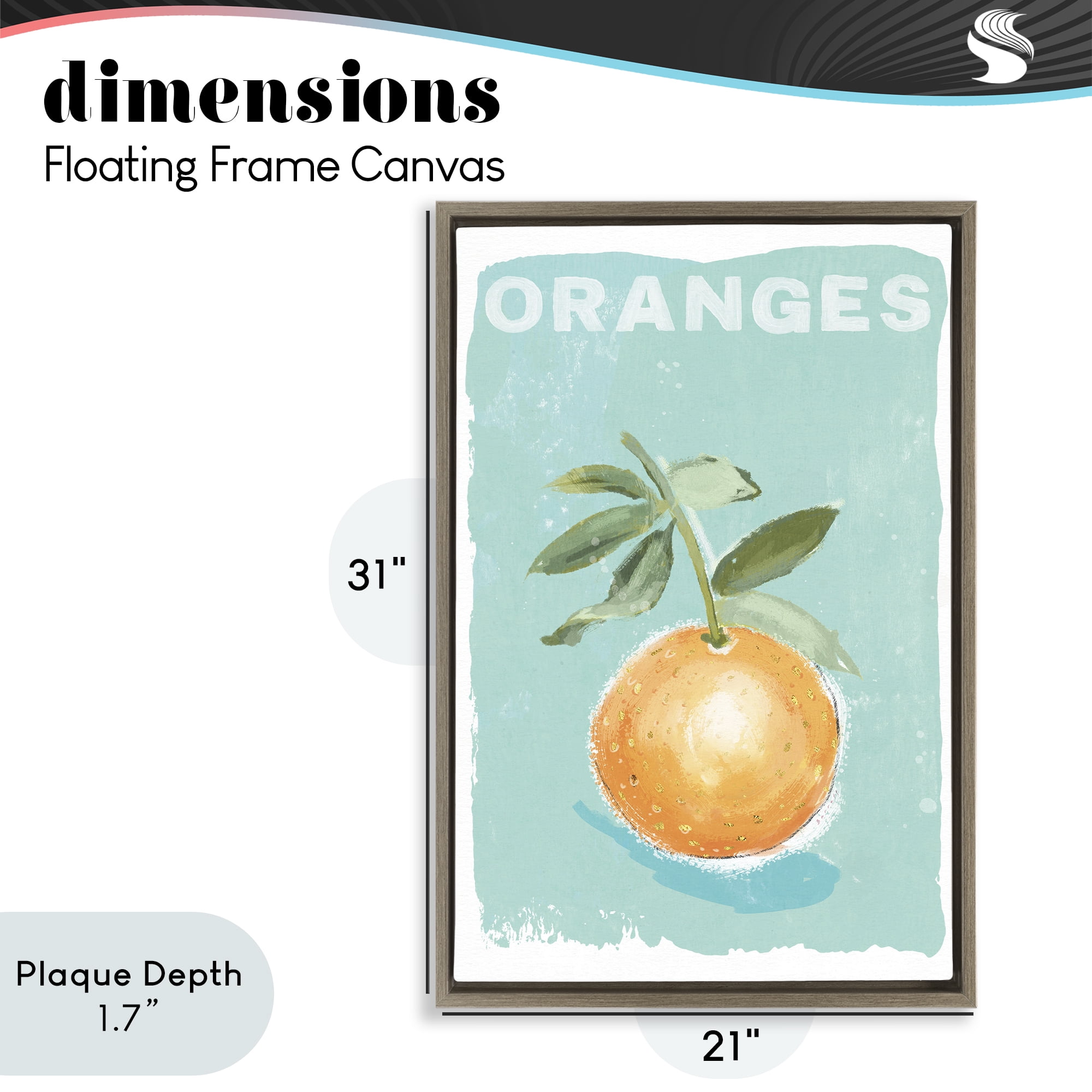 Stupell Industries Orange Twist Motif Brown Framed Floater Canvas Wall Art, design by Chad Barrett