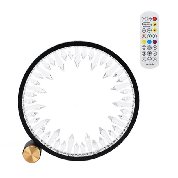 Lámpara de mesa para dormitorio, lámpara de mesita de noche, regalo navideño moderno, lámpara minimalista con anillos circulares de metal, lámpara de A