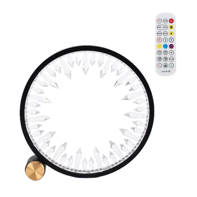 Almencla LED Bedside Lamp NightStand Light Comapact Housewarmging Gift Metal Circle Rings A