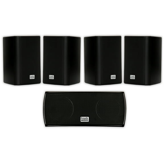 Acoustic Audio AA351B and AA32CB Mountable Indoor Speakers Home Theater 5 Speaker Set
