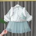 thumbnail image 6 of Hfolob Girls Summer Dresses Baby Cheongsam Qipao Child Floral Print Long Sleeve Skirt Tang Suit Flowy Sundress Casual Dresses 12-18 Months, 6 of 9