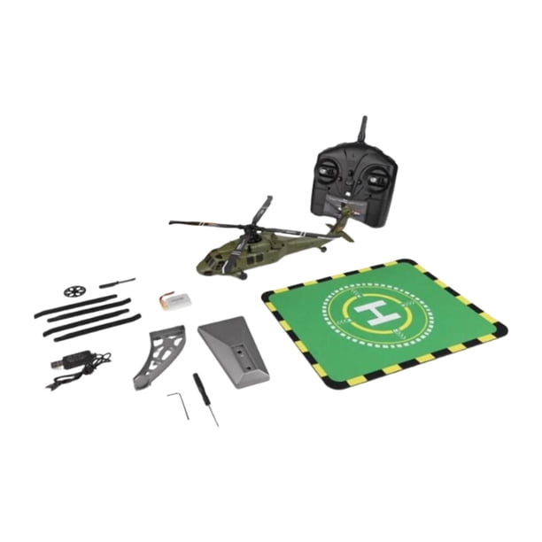 Modelo de avión de helicóptero de control remoto K170, despegar y aterrizar con un modelo de simulación de conjunto de helicópteros de simulación de 1 poder