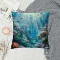thumbnail image 2 of Autua Coral Reef Fish Sunlight Graphic Decorative Throw Pillow Cover for Home Couch Living Room Bed Sofa - Pack of 1 12x12in, 2 of 5