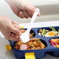 thumbnail image 5 of Portable Bento Box with 4 Independent Compartments, Leak-Proof Microwave-Safe Lunch Container, Food-Grade Material for Easter Decor, Perfect for Work/Travel, Easy to Clean and Carry, 10*8*2in, Blue, 5 of 6