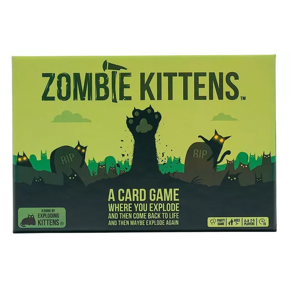 Zombie Kittens Card Game, Fun Family Card Game for Adults, Teens and Kids, Great for Nighttime Fun, 2-5 Players