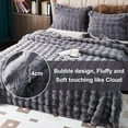 thumbnail image 5 of JIAN YA NA Luxury Rabbit Plush Faux Fur Throw Blankets, 1000GSM Soft and Warm Thick Cozy Throws, Double Sided Fluffy Plush Blanket for Sofa Couch Bed Living Room in Fall Winter (130x160cm, Dark Gray), 5 of 10