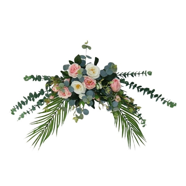 Fondo decorativo floral artificial Arreglo central multiusos para Rosado