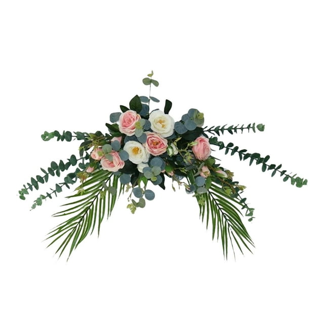 Fondo decorativo floral artificial Arreglo central multiusos para Rosado