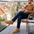 thumbnail image 6 of Ecetana Men's Fuzzy House Slippers Closed Back Suede Faux Fur Lined Non-Slip Indoor Outdoor Warm Slippers for Men, 6 of 7