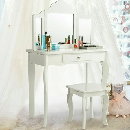 Our vanity tables collection includes both bedroom dressing tables and smaller size makeup tables. costway vanity table set makeup dressing table kids girls stool mirror