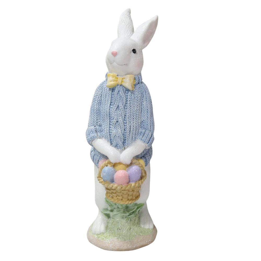 NEW!~RAZ Imports~12" Resin Standing Bunny Rabbit Couple~Spring/Easter/Decor/Eggs 