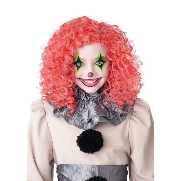 Glow in the Dark Bright Red Curly Clown Wig