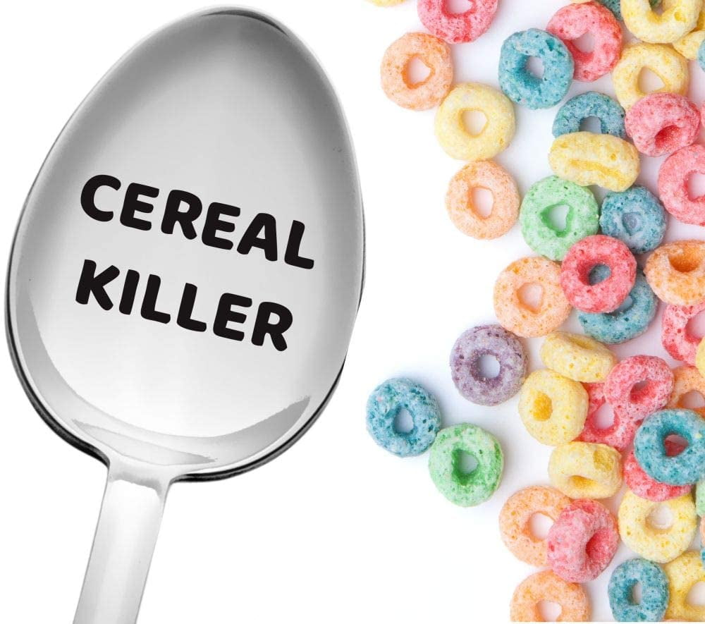 Cereal Killer Funny Engraved Stainless Steel Spoon - Novelty Gift For Food Lovers, Comes In Gift Box