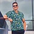 thumbnail image 6 of Balery Floral Printed Men’s Short Sleeve Polo Shirt, Midweight Men's Shirt,Golf Polo shirts -Large, 6 of 8