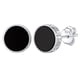 thumbnail image 1 of Pendientes de botón Silvora Black Onyx Plata de ley 925 8MM, 1 of 8