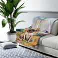 thumbnail image 3 of Welcome Spring Fairy Pug in Flower Meadow Cozy Sherpa Blanket Dog Lover Gifts Warm Soft Throw Blanket - 13002, 3 of 5
