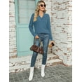 thumbnail image 6 of ZHENWEI Women Long Sleeve V Neck Pullover Collar Knitted Sweaters, 6 of 6