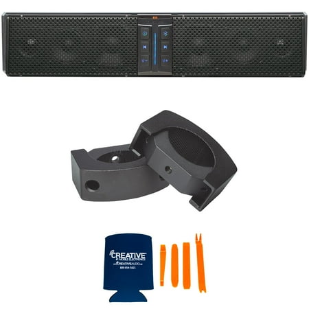 PowerBass 1 XL-650 6 Speaker Bluetooth Powersports Soundbar and 1 set of XL-SBCLAMP2 XL Sound Bar Universal C-Clamps