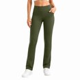 thumbnail image 2 of hoksml Women's High Waist Slim-Fit Flare Leg Pants, Stretch Yoga Trousers with Front and Back Pockets, 2 of 9
