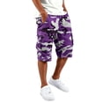 thumbnail image 2 of Resicozy Camo Cargo Shorts for Men Relaxed Fit Lightweight Elastic Waist Knee Length Shorts with Pockets Summer Short Cargo Pants Purple XL, 2 of 7