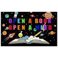 thumbnail image 2 of Colorful Educational Banner Reading Backdrop Vibrant Space Theme Decor for Classroom Library Kids Event, 2 of 8