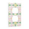thumbnail image 2 of Yayeee Duplex Wall Plate 1-Gang 4.5"x2.7" Home Receptacle Light Switch Decorative Outlet Cover, Retro Yellow Stars, 2 of 7