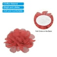 thumbnail image 4 of Uxcell 2.8" Chiffon Flowers Mesh Fabric Flowers Sewing Fabric Appliques Dark Coral 10 Pcs, 4 of 6