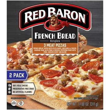 Red Baron French Bread Three Meat Frozen Pizza 2 Count 11oz