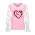 thumbnail image 6 of Craaazy Women's V-Neck Sheer Long Sleeve Love Heart Graphic Valentines Shirts Gifts, 6 of 6