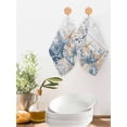 thumbnail image 2 of Blue Coastal Kitchen Dish Towels for Drying Dishes Set of 2, Summer Beach Starfish Weeping Eucalyptus Wooden Waffle Weave Microfiber Hand Tea Bathroom Towels Quick Dry & Absorbent Towel 12x12, 2 of 7